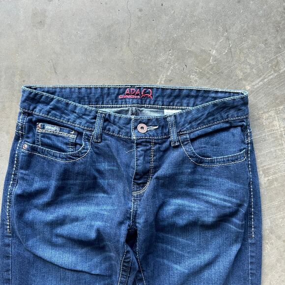ADA Cinch Jeans Woman’s Size 30/9S Blue Mid Rise Relaxed Boot Cut Cowgirl - Picture 3 of 12